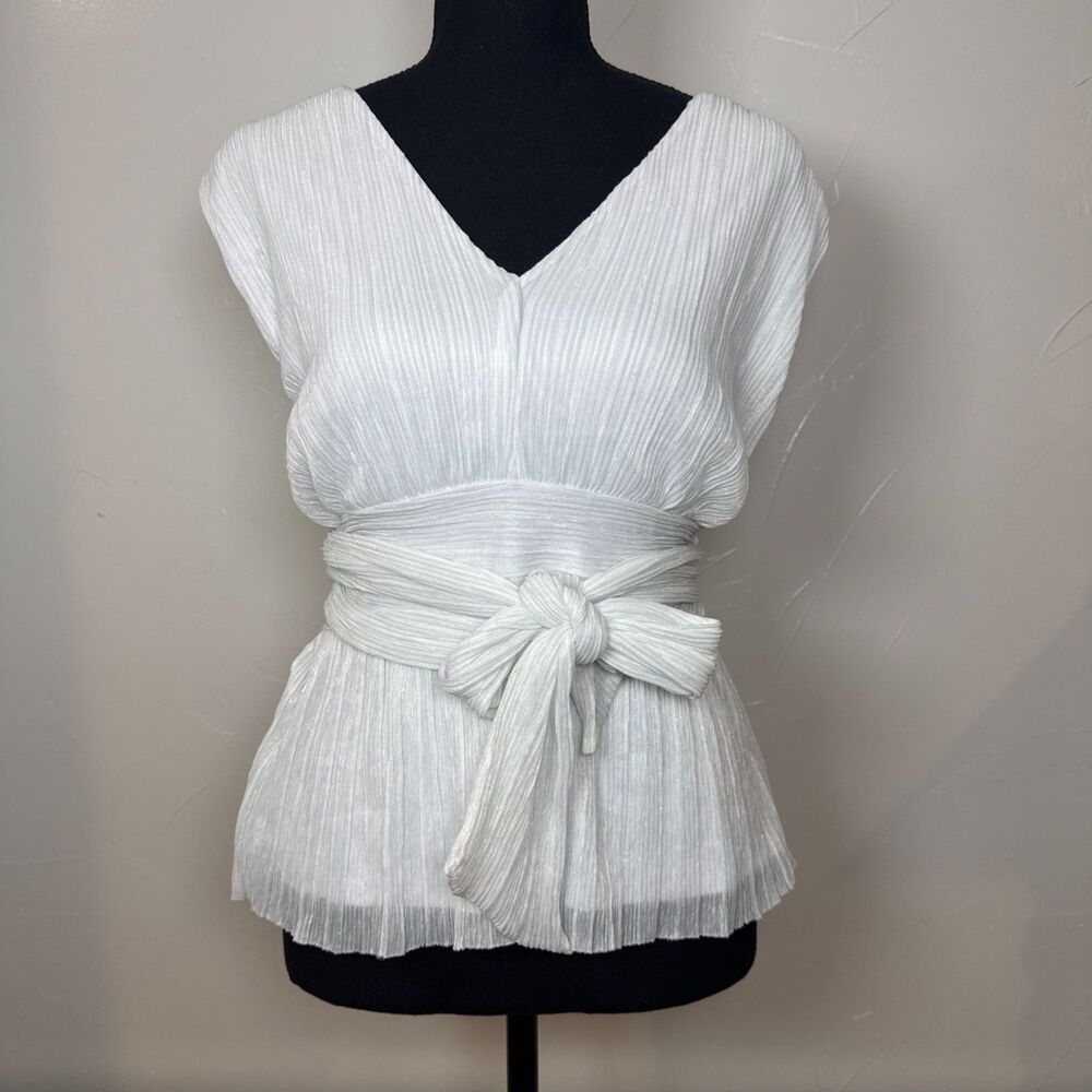 Joie White Sparkle Sleeveless Top Size Medium Event Party Holiday Boho